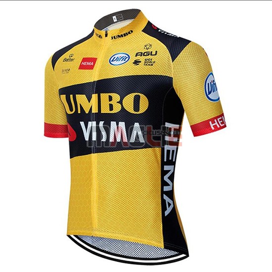 Maglia Jumbo Visma Manica Corta 2020 Giallo Nero